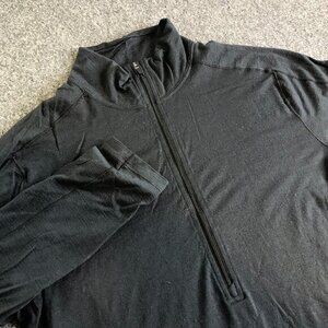 REI Co-Io Quarter Zip Pullover Base Layer Shirt Mens Small Black 1/2 Zip Outdoor
